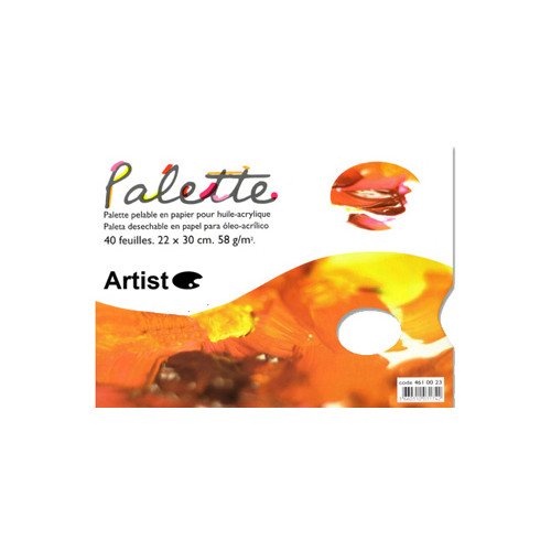 Paleta de papel desechable artist en formato din a4 de 60 gr., pack de 40 hojas.