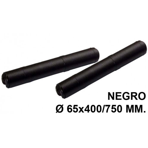 Tubo portaplanos extensible en plástico sin bandolera faibo, Ø 65x400/750 mm. negro