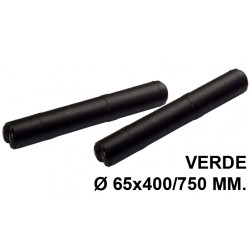 Tubo portaplanos extensible en plástico sin bandolera faibo, Ø 65x400/750 mm. verde