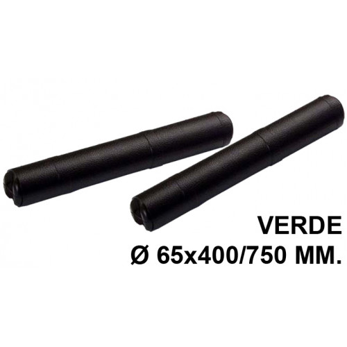 Tubo portaplanos extensible en plástico sin bandolera faibo en formato Ø 65x400/750 mm. color verde.