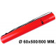Tubo portaplanos extensible en plástico con bandolera liderpapel, Ø 60x500/800 mm. rojo