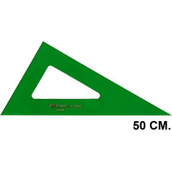 Cartabón faber-castell serie técnica sin graduar 50 cm. verde transparente.