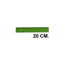 Regla faber-castell serie técnica 20 cm. verde transparente.