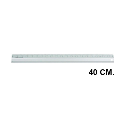Regla metálica de aluminio q-connect 40 cm.