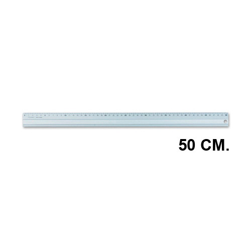 Regla metálica de aluminio q-connect 50 cm.