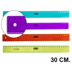 Regla m+r 30 cm. en colores surtidos.