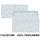 Sobre de color liderpapel en formato 110x220 mm. offset, 80 grs/m². color azul pergamino, pack de 9 uds.