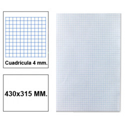 Papel florete liderpapel, 430x315 mm. 60 grs/m². 4x4 mm. paquete de 250 hojas