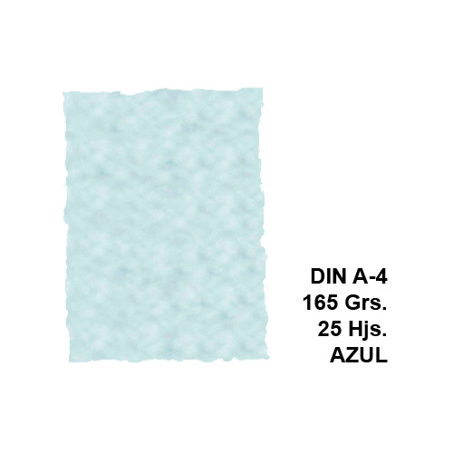 Papel pergamino con bordes troquelados liderpapel en formato din a-4 de 165 grs/m². color azul, paquete de 25 hojas.