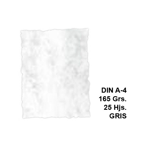 Papel pergamino con bordes troquelados liderpapel en formato din a-4 de 165 grs/m². color gris, paquete de 25 hojas.