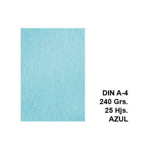 Papel pergamino liderpapel en formato din a-4 de 240 grs/m². color azul, paquete de 25 hojas.