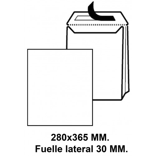 Bolsa fuelle con tira de silicona liderpapel en formato 280x365x30 mm. kraft, 120 grs/m². color marrón.