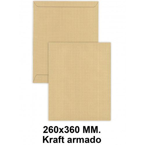 Bolsa con tira de silicona liderpapel en formato 260x360 mm. kraft armado, 120 grs/m². color marrón.