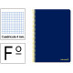 Cuaderno espiral tapa blanda liderpapel serie smart en formato fº, 80 hj. 60 grs/m². 4x4 c/m. color azul marino.