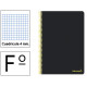 Cuaderno espiral tapa blanda liderpapel serie smart en formato fº, 80 hj. 60 grs/m². 4x4 c/m. color negro.