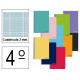 Cuaderno espiral tapa blanda liderpapel serie smart, 4º, 80 hj. 60 grs/m². 3x3 c/m. colores surtidos