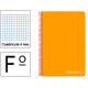 Cuaderno espiral tapa dura liderpapel serie witty en formato fº, 80 hj. 75 grs/m². 4x4 c/m. color naranja.