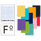 Cuaderno espiral tapa dura liderpapel serie inspire en formato fº, 80 hj. 60 grs. 4x4 c/m. 8 colores surtidos.