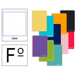 Cuaderno espiral tapa dura liderpapel serie witty, fº, 80 hj. 75 grs/m². liso s/m. colores surtidos