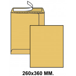 Bolsa con tira de silicona up en formato 260x360 mm. kraft verjurado, 90 grs/m². color marrón.