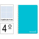 Cuaderno espiral tapa dura liderpapel serie witty en formato 4º, 80 hj. 75 grs/m². 4x4 c/m. color azul.