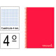 Cuaderno espiral tapa dura liderpapel serie witty en formato 4º, 80 hj. 75 grs/m². 4x4 c/m. color rojo.