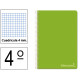 Cuaderno espiral tapa dura liderpapel serie witty en formato 4º, 80 hj. 75 grs/m². 4x4 c/m. color verde.