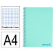 Cuaderno espiral tapa de polipropileno liderpapel serie wonder en formato din a-4, 80 hj. 90 grs/m². 4x4 c/m. color verde.