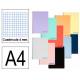 Cuaderno espiral tapa de plástico liderpapel serie imagine en formato fº, 80 hj. 60 grs. 4x4 c/m. 8 colores surtidos.