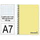 Cuaderno espiral tapa de polipropileno liderpapel serie wonder, din a7, 100 hj. 90 grs/m². 5x5 s/m. amarillo