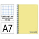 Cuaderno espiral tapa de polipropileno liderpapel serie wonder en formato din a-7, 100 hj. 90 grs/m². 5x5 c/m. color amarillo.