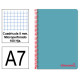 Cuaderno espiral tapa de polipropileno liderpapel serie wonder, din a7, 100 hj. 90 grs/m². 5x5 s/m. celeste