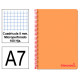 Cuaderno espiral tapa de polipropileno liderpapel serie wonder, din a7, 100 hj. 90 grs/m². 5x5 s/m. naranja