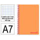 Cuaderno espiral tapa de polipropileno liderpapel serie wonder en formato din a-7, 100 hj. 90 grs/m². 5x5 c/m. color naranja.