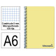 Cuaderno espiral tapa de polipropileno liderpapel serie wonder, din a6, 120 hj. 90 grs/m². 5x5 s/m. amarillo