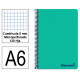 Cuaderno espiral tapa de polipropileno liderpapel serie wonder, din a6, 120 hj. 90 grs/m². 5x5 s/m. verde
