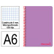 Cuaderno espiral tapa de polipropileno liderpapel serie wonder, din a6, 120 hj. 90 grs/m². 5x5 s/m. violeta