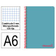 Cuaderno espiral tapa de polipropileno liderpapel serie wonder, din a6, 120 hj. 90 grs/m². 5x5 s/m. celeste