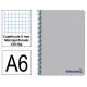 Cuaderno espiral tapa de polipropileno liderpapel serie wonder, din a6, 120 hj. 90 grs/m². 5x5 s/m. gris