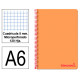 Cuaderno espiral tapa de polipropileno liderpapel serie wonder, din a6, 120 hj. 90 grs/m². 5x5 s/m. naranja