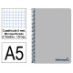 Cuaderno espiral con tapas de polipropileno liderpapel serie wonder, din a5, 120 hj. 90 grs/m². 5x5 s/m. gris