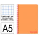 Cuaderno espiral con tapas de polipropileno liderpapel serie wonder, din a5, 120 hj. 90 grs/m². 5x5 s/m. naranja