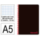 Cuaderno espiral con tapas de polipropileno liderpapel serie wonder, din a5, 120 hj. 90 grs/m². 5x5 s/m. negro