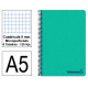 Cuaderno espiral con tapas de polipropileno liderpapel serie wonder, din a5, 120 hj. 90 grs/m². 5x5 s/m. verde