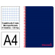 Cuaderno espiral tapa de polipropileno liderpapel serie wonder en formato din a-4, 120 hj. 90 grs/m². 5x5 c/m. color azul.