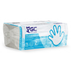 Toallas de mano goma-camps xtrasec 100% celulosa reciclada, 2 capas, plegado z, 230x233 mm. color blanco, paquete de 192 uds.