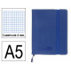 Cuaderno encolado tapa símil piel flexible liderpapel en formato din a-5, 120 hj. 70 grs/m². 4x4 s/m. color azul.