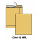 Bolsa con tira de silicona liderpapel en formato 100x145 mm. kraft, 70 grs/m². color marrón.