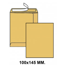 Bolsa con tira de silicona liderpapel en formato 100x145 mm. kraft, 70 grs/m². color marrón.