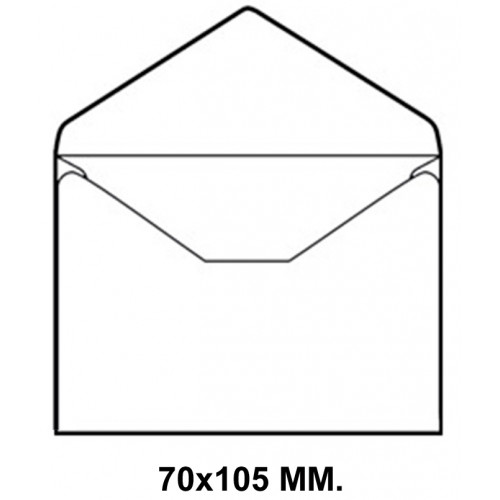 Sobre engomado liderpapel en formato 70x105 mm. offset, 80 grs/m². color blanco, caja de 100 uds.